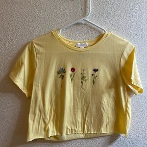Yellow Flower Crop Top